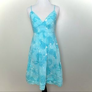 American Eagle Blue Bubbles Dress with Bow in Back